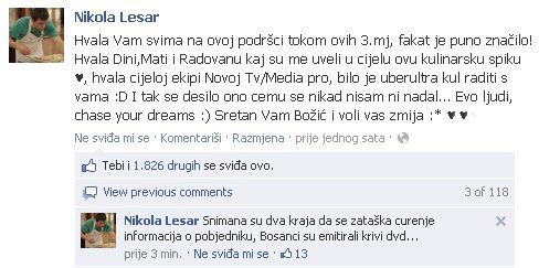 Nikola Lesar pobjednik Masterchefa: "Bosanci su emitirali krivi DVD" (FOTO)