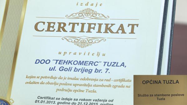 Uručeni certifikati novim upraviteljima stambenih zgrada (AUDIO)