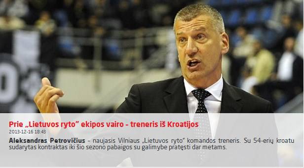 Aco Petrović novi trener Lietuvos Rytasa