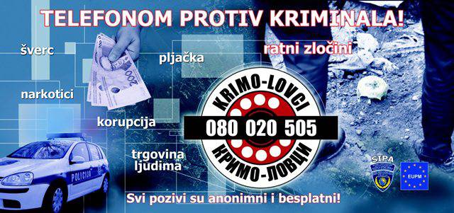 "Krimolovci": U julu zaprimljeno 418 poziva i 89 korisnih informacija