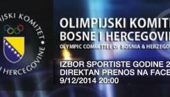 Direktan prenos na FACE TV: 9. decembra "Izbor sportiste godine 2014“