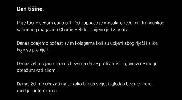 Dan tišine u bh. i medijima u regionu