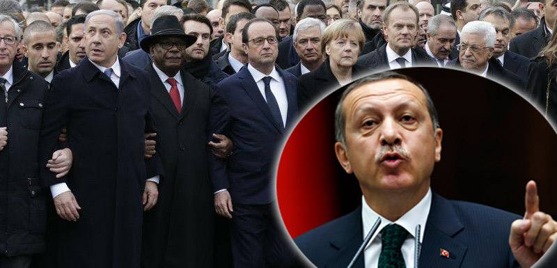 Erdogan: Netanyahu maše u Parizu, a masakrira ljude u Gazi