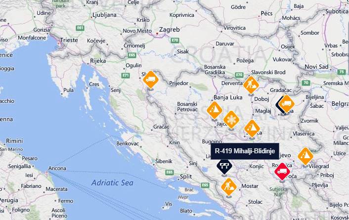 Zbog sniježnih nanosa potpuno obustavljen saobraćaj na regionalnom putu R-419