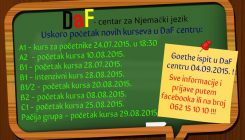 DaF centar: Početak novih kurseva njemačkog jezika