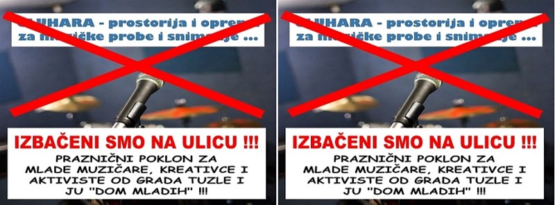 U JU "Dom Mladih" Tuzla više nema mjesta za aktivnosti Udruženja "Tuzla Uživo"