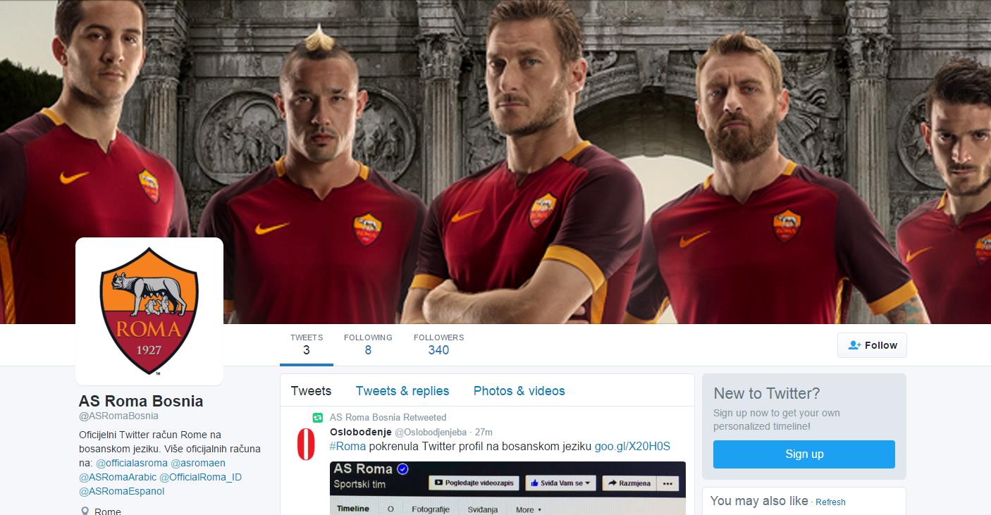 Roma pokrenula Twitter profil na bosanskom jeziku