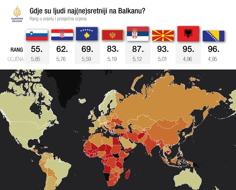 Interaktivna mapa: Gdje su ljudi naj(ne)sretniji?