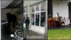 Tuzla: Muškarac pepeljarom razbio izlog butika, zatim se udaljio sa ukradenom garderobom (FOTO)