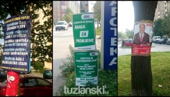 Za nelegalno lijepljenje plakata u Tuzli, političke stranke prolaze nekažnjeno: Šta kažu inspektori? (FOTO)