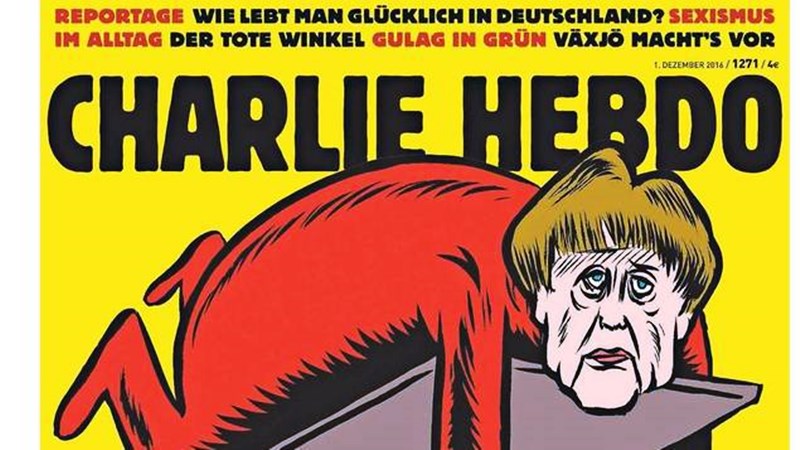 Charlie Hebdo u prvom broju na njemačkom jeziku objavio karikaturu Angele Merkel