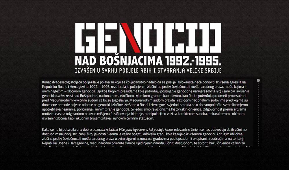 Pokrenut portal o genocidu nad Bošnjacima (VIDEO)