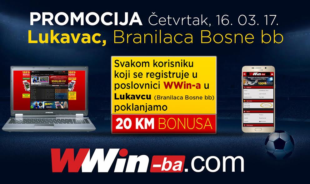 Bonus od 20 KM za sve koji se danas registruju u ovoj poslovnici WWin-a u Lukavcu