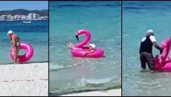 Baka koju je od gumenog flamingosa spasio čuvar plaže ima 45 miliona pregleda (VIDEO)