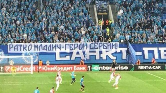 UEFA povodom transparenta za Ratka Mladića: Mizerna kazna za Zenit