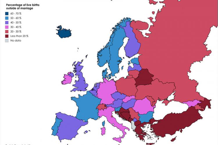 Trend rađanja djece u vanbračnoj zajednici predstavljen mapom