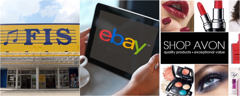 FIS dominira u mješovitoj, eBay vodeći u internet prodaji, dok je Avon dominantan u direktnoj prodaji