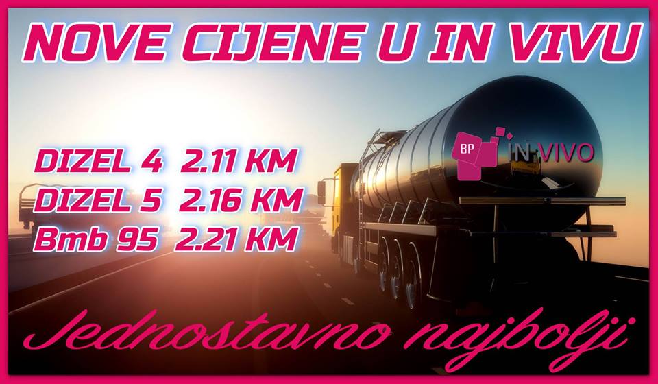 IN VIVO pumpe: I dalje najjeftinije gorivo, cijena dizela već od 2,11 KM (VIDEO)