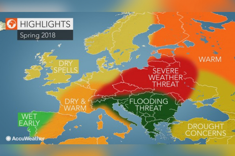 AccuWeather objavio prognozu za proljeće: Najavili oluje i poplave na Balkanu