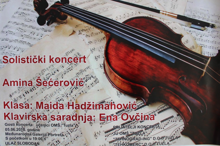 Najava: Solistički koncert violinistkinje Amine Šećerović