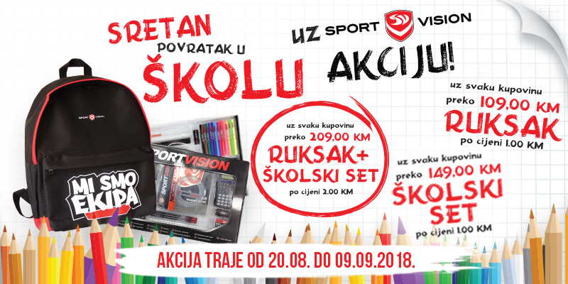 Sport Vision školarce za školu sprema