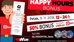 Wwin vas DANAS nagrađuje Happy hours bonusom!