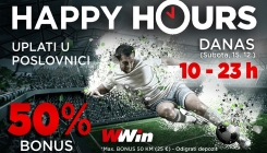 Wwin vas danas nagrađuje Happy hours bonusom!