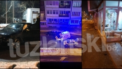 Tuzla: Audijem silovito udario u Golfa, zatim u zgradu i polupao izloge cvjećare (FOTO)