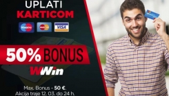 50% bonusa na sve uplate karticama (Maestro, Master, VISA)