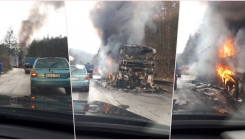 Izgorio autobus u mjestu Ribnica u blizini Banovića