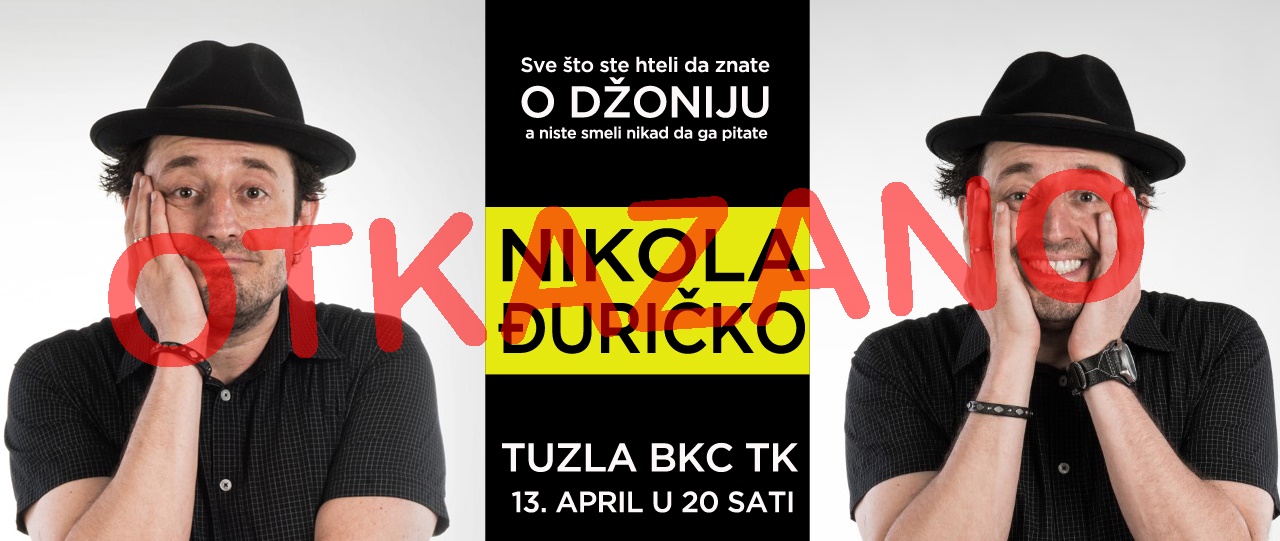 Zbog obaveza na snimanju filma otkazan stand up show Nikole Đurička u Tuzli