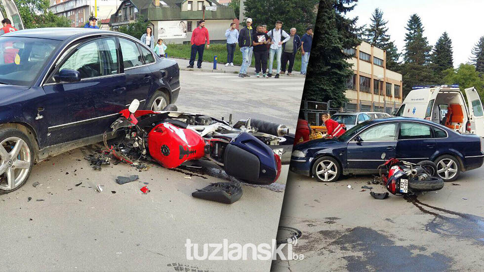 Motociklista povrijeđen u saobraćajnoj nezgodi u Tuzli (FOTO)