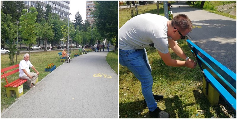 Fondacija tuzlanske zajednice obnovila polomljene klupe na šetalištu pored Jale