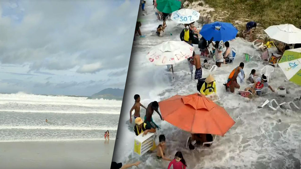 Turisti su uživali na velikoj plaži, a onda ih je sve iznenadio veliki val