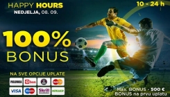 Happy Hours WWin - 100% bonusa na sve opcije uplate danas od 10 do 24