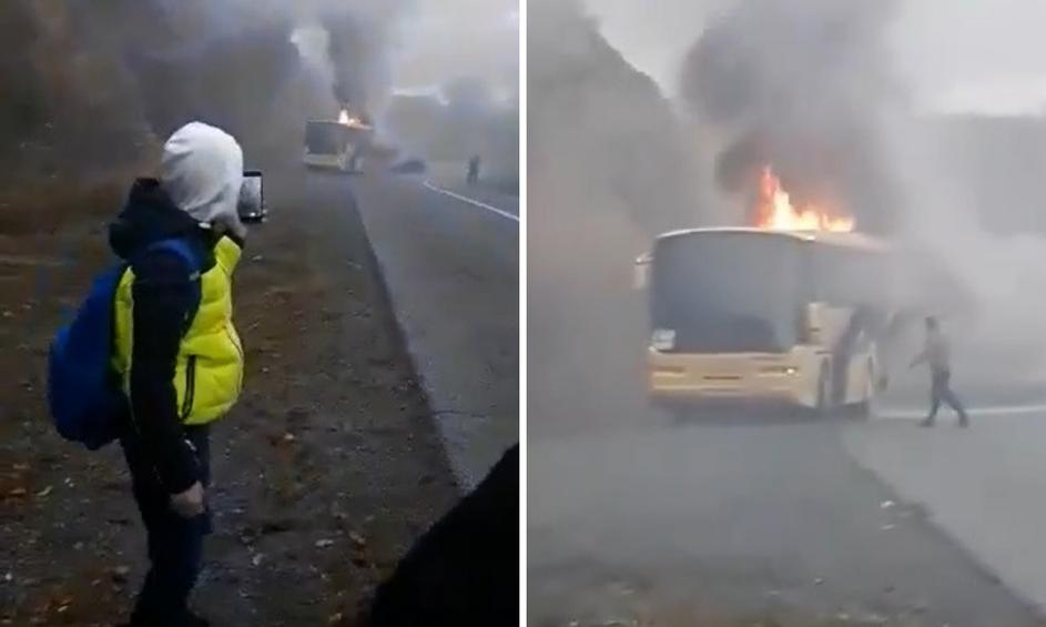 Zapalio se autobus pun djece blizu Požege: 'Bili su jako uplašeni'