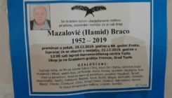 Posljednji ispraćaj Brace Mazalovića u nedjelju ispred Komemorativnog centra