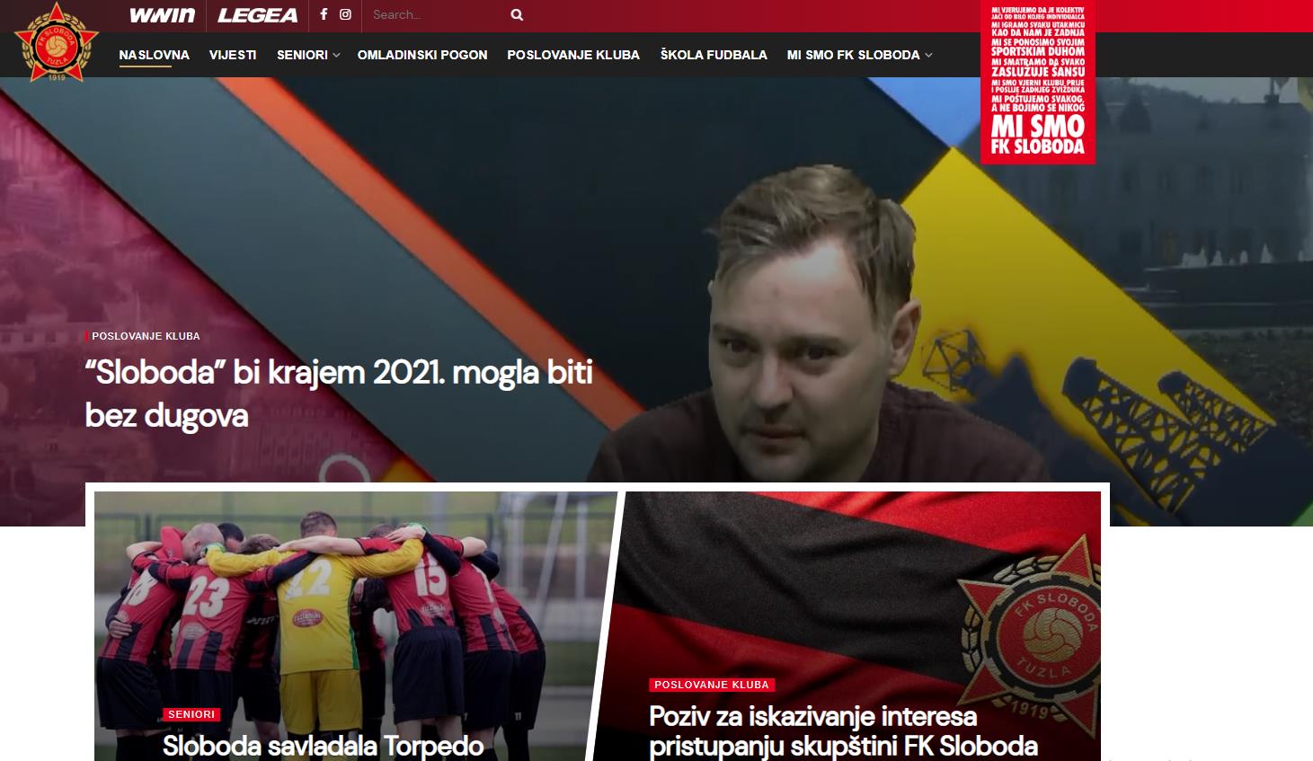 U rad puštena nova web prezentacija FK Sloboda