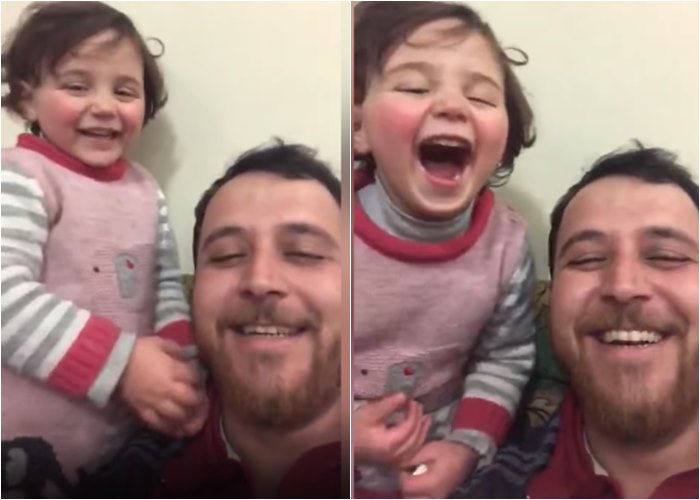 Smijehom kroz opasnost: Naučio trogodišnju kćerku da se smije kada čuje bombe