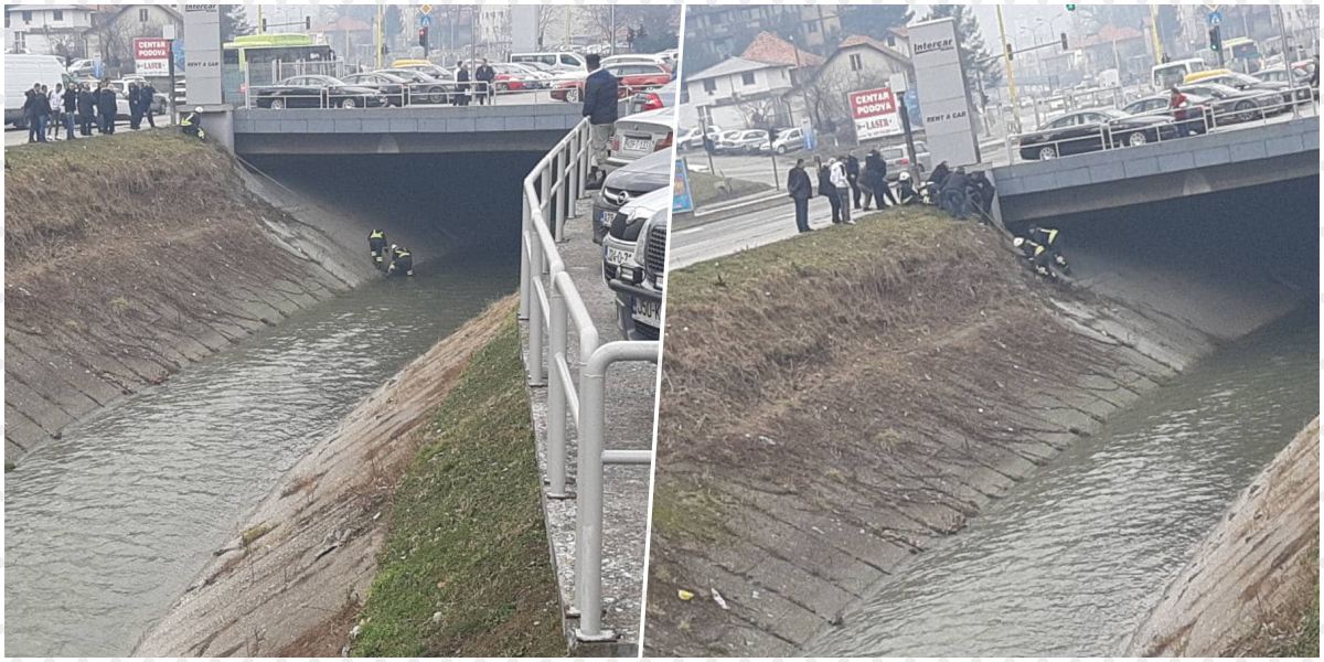 Prevezen u UKC Tuzla: Muškarac pao u korito Jale, spasili ga tuzlanski vatrogasci