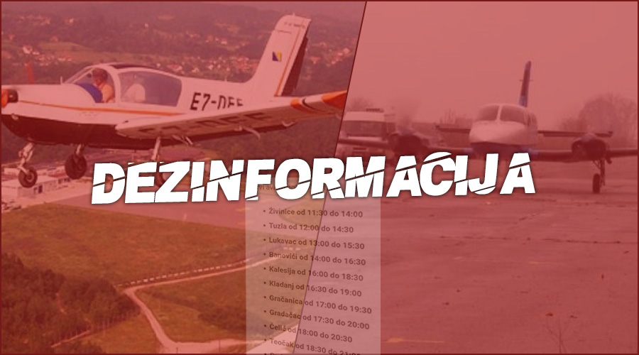 Lažna informacija o dezinfekciji gradova i općina TK iz aviona!