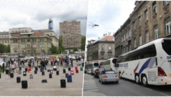 Danas u Sarajevu održan protest turističkih radnika: Prazni autobusi kružili ulicama glavnog grada