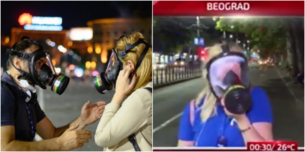 Novinarke iz Beograda uživo izvještavale s gas-maskama, ljudi ih ne prestaju hvaliti