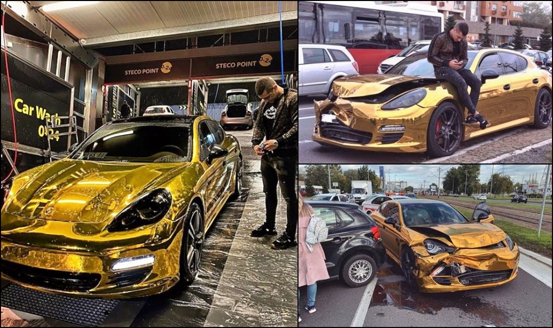 Beograd: Na Instagramu se hvalio brzom vožnjom, pa slupao zlatni Porsche Panameru