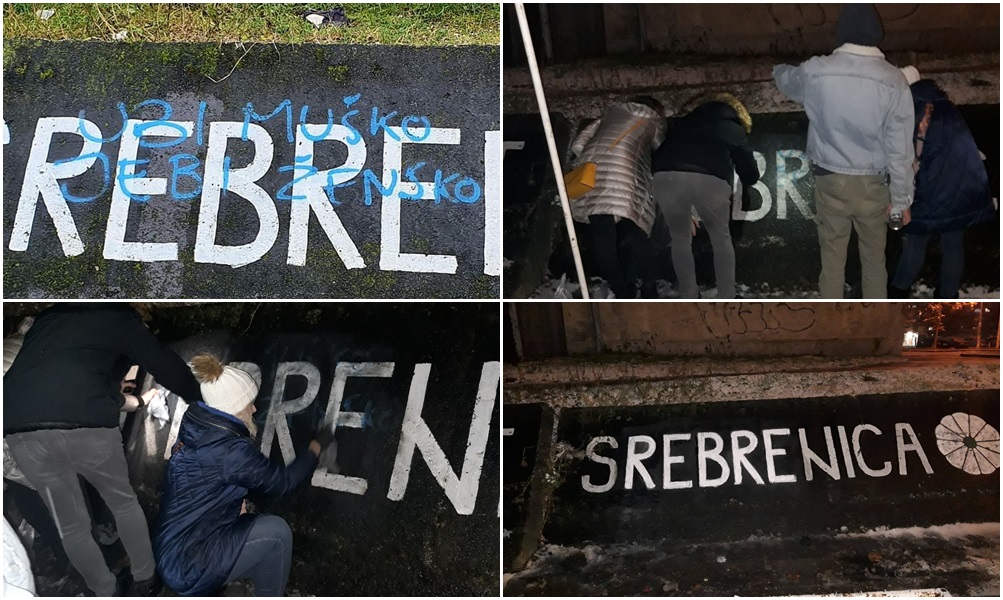 Mladi Tuzle uklonili uvredljivi grafit koji skrnavi sjećanje na bol Srebrenice