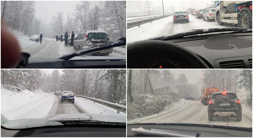 Snježne padavine uzrokovale nekoliko udesa i zastoja na putevima u TK