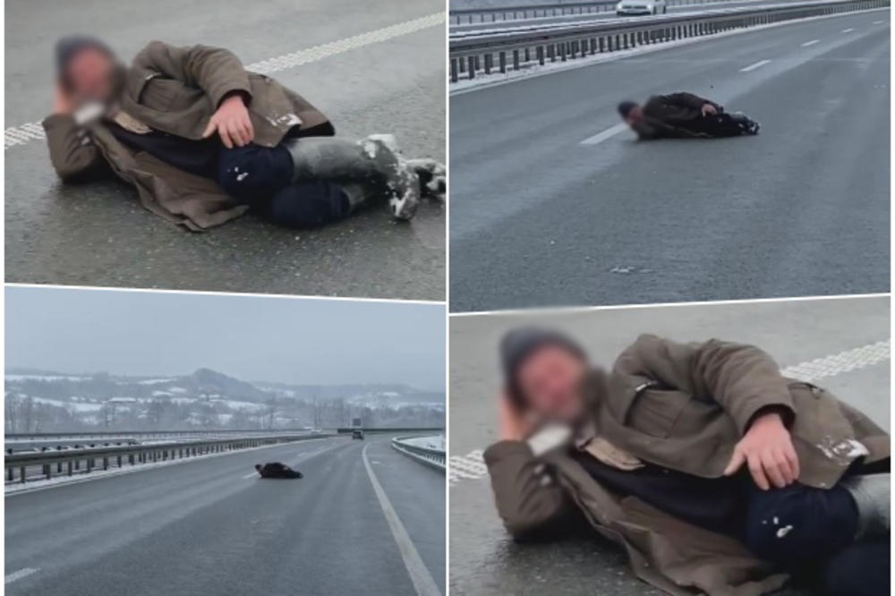 Nevjerovatna scena u Srbiji: Čovjek legao na autoput, vozači bili šokirani prizorom