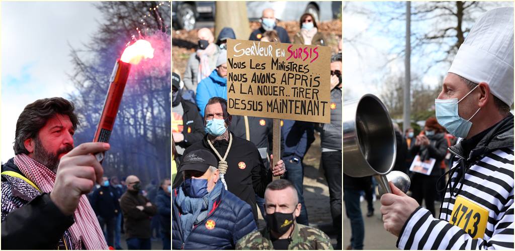 Belgija: Protest građana pogođenih mjerama zbog korona virusa