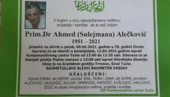 Tuzla: U 70. godini preminuo prim.dr. Ahmed Alečković