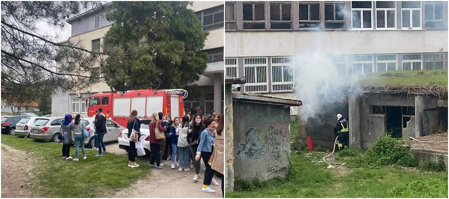 Tuzla: Vatrogasci gasili požar kod Tehnološkog fakulteta